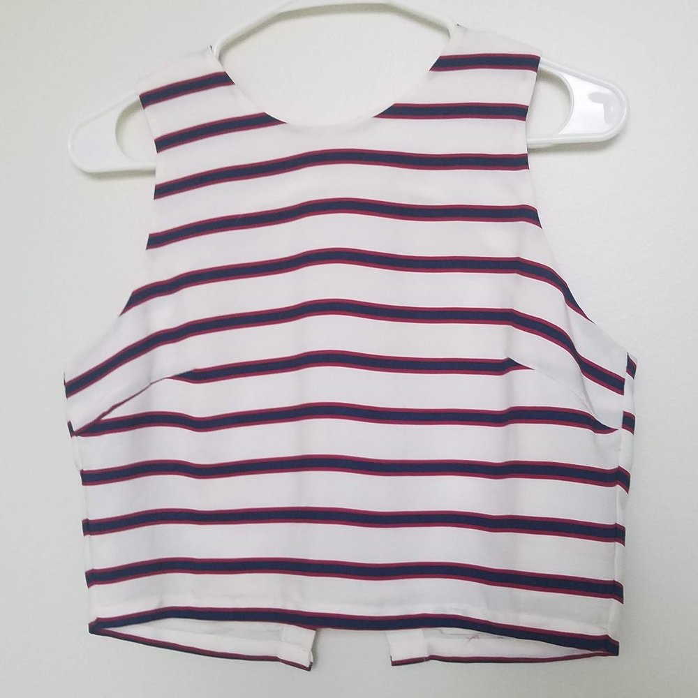 NWOT Forever21 | Red, White, Blue Silky Crop Top